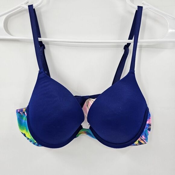 Victoria's Secret PINK 34A wear everywhere push up bra blue - Picture 1 of 3